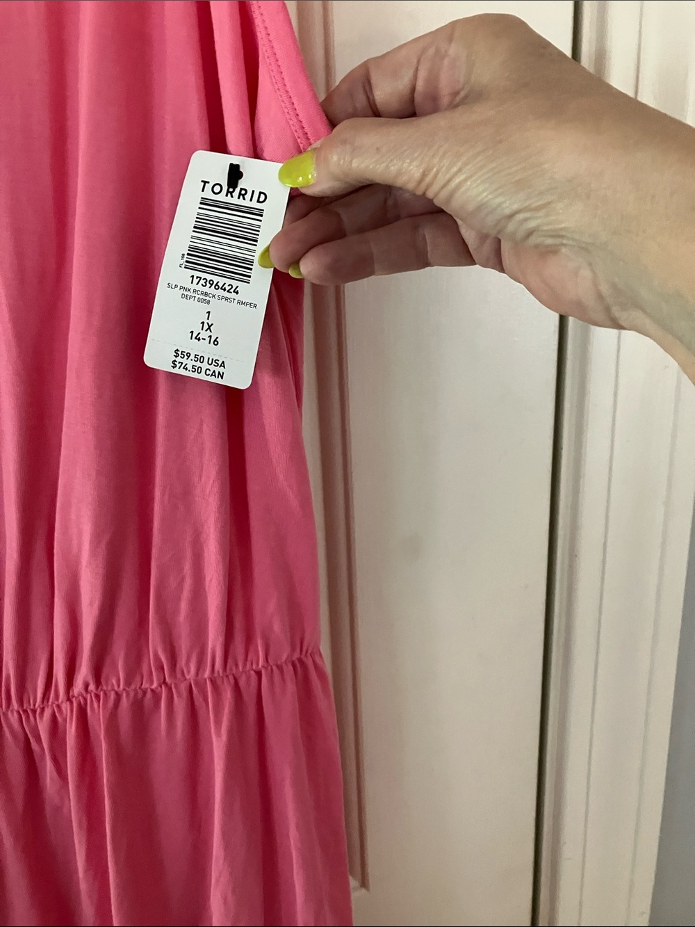 Super Soft by Torrid Sleep Size 1 (14-16) Pink Racerback Lace-Trim Romper - Picture 2 of 7